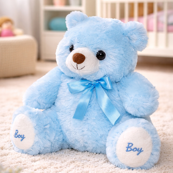 Wild Republic Logo Promo Blue Bear 25cm – Soft & Cuddly Bear Plush Australia