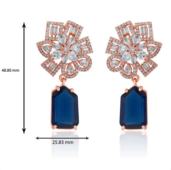 Blue Flower Dangler Earrings