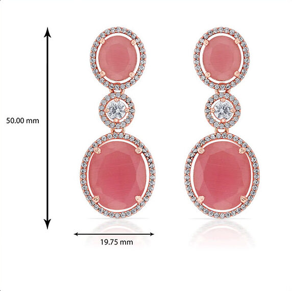 Pink Rose Blush Dangler Earrings