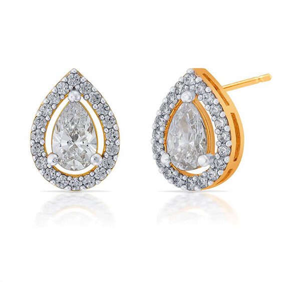 Petal stone earring pair