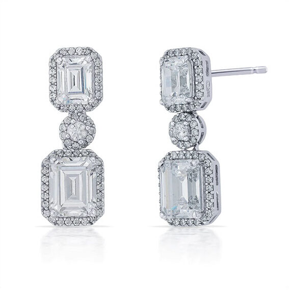 Square danging stones earring pair Square danging stones earring pair