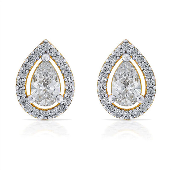 Petal stone earring pair