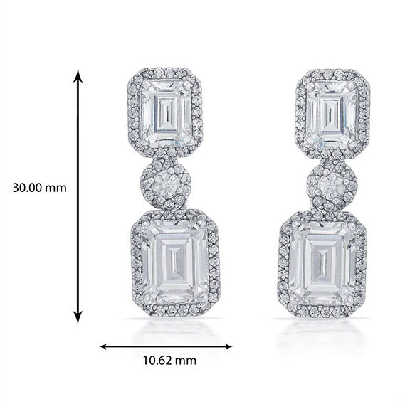 Square danging stones earring pair Square danging stones earring pair