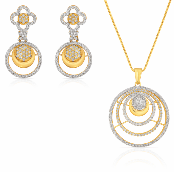 Circle Pendant & Earring Set