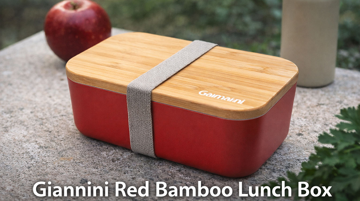 Giannini Red Bamboo Lunch Box