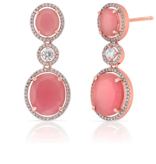 Pink Rose Blush Dangler Earrings