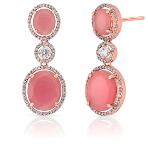 Pink Rose Blush Dangler Earrings